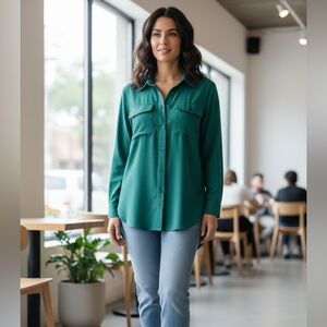 Kim Rogers lightweight aqua top